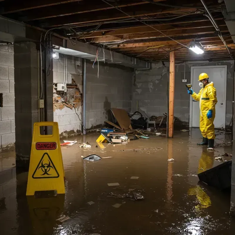 Flooded Basement Electrical Hazard in Bracey, VA Property